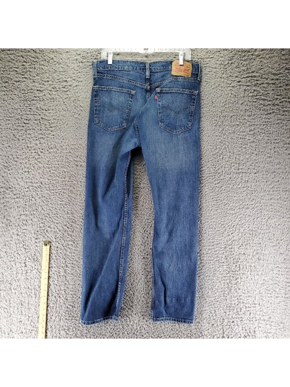 Levis Jeans Mens 34x32 Blue 505 Regular Fit Straight Leg Stretch Denim *Read*